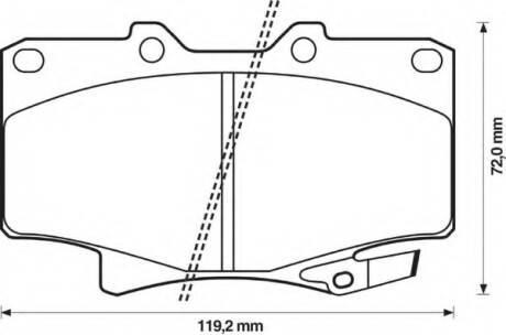 Фото автозапчасти колодки гальмівні передні Toyota Land Cruiser 80, 90, Hilux, 4Runner; Lexus LX FDB1502 Bendix 572253B