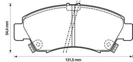 Фото автозапчасти колодки гальмівні передні Honda Civic, Jazz, CR-X, City FDB777 Bendix 572324B