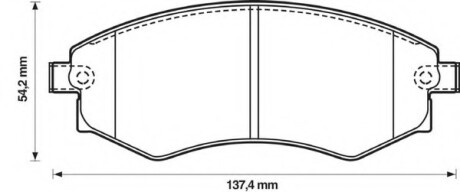 Фото автозапчастини колодки гальмівні передні Hyundai Sonata; Kia Magentis; SsangYong Rexton, Musso FDB600 Bendix 572347B