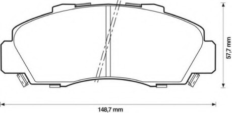 Фото автозапчасти колодки гальмівні передні Honda Accord, Civic, Prelude, CR-V, Shuttle, HR-V; Acura NSX FDB1505 Bendix 572393B