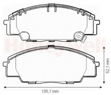 Фото автозапчастини колодки гальмівні передні Honda Civic, Odyssey, S2000, Stream FDB1444 Bendix 572432B