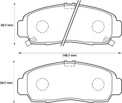 Фото автозапчасти колодки гальмівні передні Honda Accord, Civic, Legend, F-RV, Stream FDB1669 Bendix 572449B (фото 1)