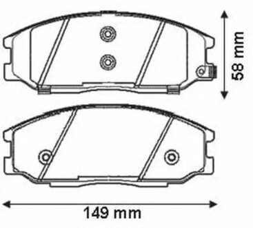 Фото автозапчастини колодки гальмівні передні Hyundai H-1, Santa Fe; SsangYong Actyon, Kyron, Rexton FDB1605 Bendix 572453B