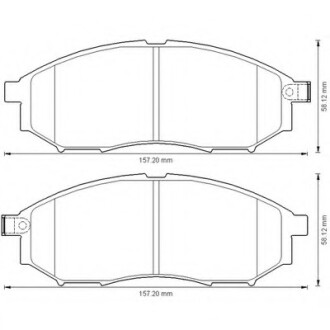 Фото автозапчасти колодки гальмівні передні Nissan Murano, Navara, Pathfinder, Qashqai; Infiniti QX50 FDB1881 Bendix 572575B