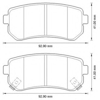 Фото автозапчастини колодки гальмівні задні Kia Sportage; Hyundai i20, i30, ix20, ix35, Tucson FDB4235 Bendix 572590B