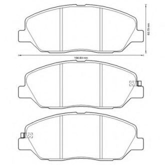 Фото автозапчасти колодки гальмівні передні Kia Sorento, Mohave; Hyundai Santa Fe, Genesis; FDB4111 Bendix 572607B