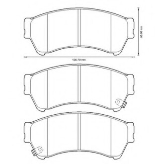 Фото автозапчастини колодки гальмівні передні Mazda 6 2007-- FDB4062 Bendix 572628B