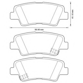 Фото автозапчастини колодки гальмівні задні Hyundai Elantra, i20, i30, i40, Tucson; Kia Ceed, Rio, Optima FDB4387 Bendix 572629B