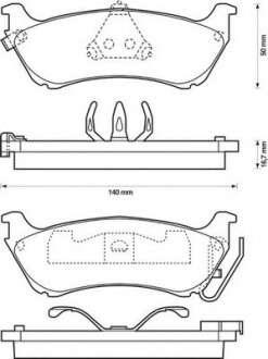 Фото автозапчасти колодки гальмівні задні Mercedes-Benz M-Class FDB1401 Bendix 573035B