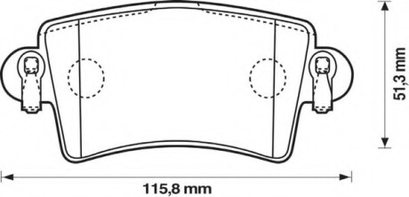 Фото автозапчастини колодки гальмівні задні Nissan Interstar; Renault Master; Opel Movano; Iveco Daily FVR1453 Bendix 573055B