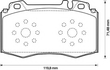 Фото автозапчасти колодки гальмівні передні Mercedes-Benz C-Class, CLS-Class, CLK-Class, E-Class, S-Class FDB1661 Bendix 573092B (фото 1)