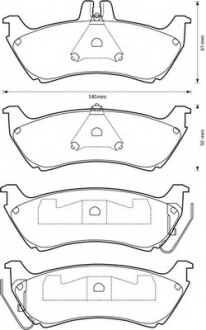 Фото автозапчастини колодки гальмівні задні Mercedes-Benz M-Class 1998-- FDB1608 Bendix 573148B