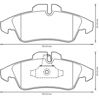 Фото автозапчастини колодки гальмівні передні Mercedes-Benz Sprinter, Vito, V-Class; VW LT FVR1038 Bendix 573190B