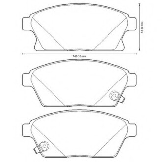 Фото автозапчасти колодки гальмівні передні Cadillac ATS; Chevrolet Cruze, Volt; Opel Astra, Zafir FDB4264 Bendix 573325B