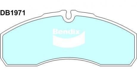 Комплект тормозных колодок, дисковый тормоз Bendix DB1971 HD (фото 1)