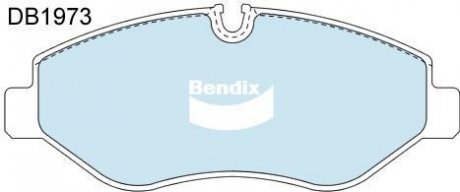 Комплект тормозных колодок, дисковый тормоз Bendix DB1973 HD (фото 1)