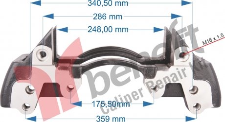 Фото автозапчасти скоба суппорта тормозного Mercedes 22,5'' SN7 левый/правый BENEFIT 10532