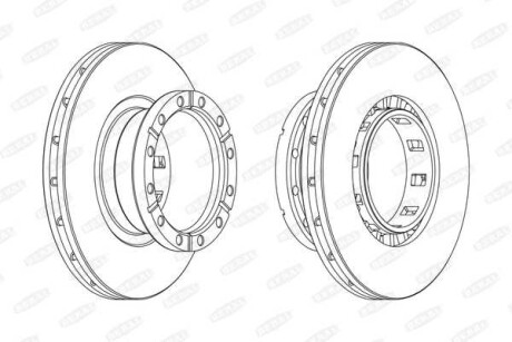Фото автозапчастини гальмівний диск задній лівий/правий (432 мм x 45 мм, з кільцем ABS) IVECO EUROCARGO I-III, EUROCARGO V, STRALIS I, STRALIS II, S-WAY, TRAKKER II, X-WAY; IRISBUS DOMINO 02.02- BERAL BCR318A