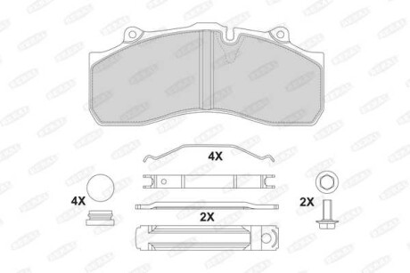 Фото автозапчастини комплект гальмівних колодок HALDEX IVECO P/PA 8210.22X.235/8210.22X.523 06.84-12.90 BERAL BCV29143TK