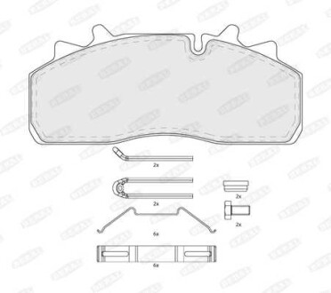 Фото автозапчастини комплект гальмівних колодок WABCO DAF CF, LF, LF 55 BE123C-PX-7239 01.01- BERAL BCV29159TK