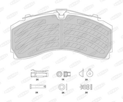 Фото автозапчастини комплект гальмівних колодок KB MERCEDES ACTROS MP2 / MP3, ACTROS MP4 / MP5, ANTOS, AROCS OM460.907-OM936.916 06.08- BERAL BCV29246TK