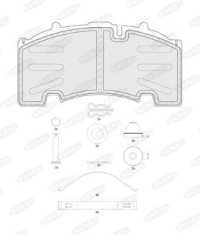 Фото автозапчасти комплект тормозных колодок KB IVECO EUROCARGO I-III, P/PA, MAN F2000, F90, VOLVO FL6 8060.25R.4200-TD63ES 06.84- BERAL BCV29264TK