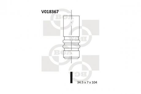 Клапан впускной Ford Fiesta 1.3 96- BGA V018367 (фото 1)