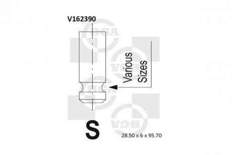 Фото автозапчасти клапан впуск. SONATA/TUCSON/CEE\'D/SPORTAGE/MAGENTIS/i30/ACCENT 1.5-2.0D 02- BGA V162390