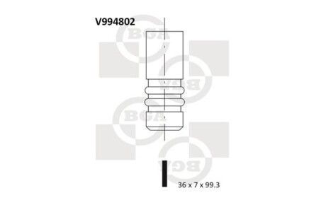 Фото автозапчасти клапан впускной (3 канавки) VW Golf,Polo 1.05-1.4 85-92 BGA V994802