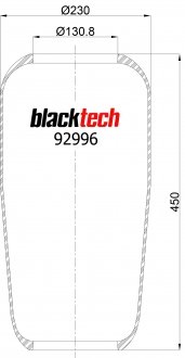 Пневморессора подвески без стакана 1885N1 BLACKTECH RL 92996