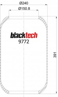 Пневморессора подвески без стакана 661N BLACKTECH RL 9772