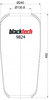 Пневморессора подвески без стакана 713N BLACKTECH RL 9824