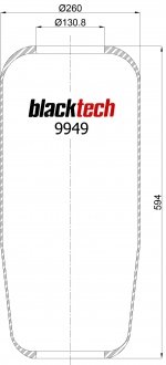 Пневмоподушка 838N BLACKTECH RL 9949