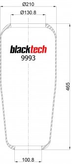 Пневморессора подвески без стакана 882N1 BLACKTECH RL 9993