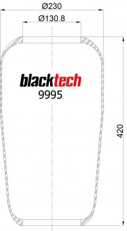 Пневморессора подвески без стакана 884N1 BLACKTECH RL9995