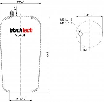 Пневморесора без склянки BLACKTECH RML 95401-1 (фото 1)