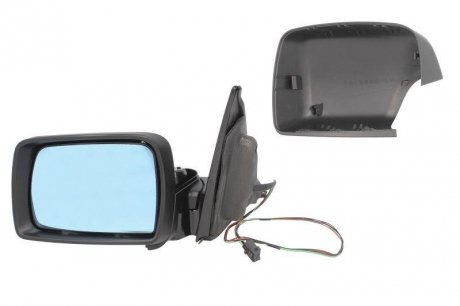 Зовнішнє дзеркало заднього виду лівий (електричне, асферичне, обігрів, блакитне скло, загрунтоване, 5 контактів) BMW X5 05.00-12.06 BLIC 5402-05-014361P