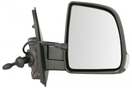 Наружное зеркало заднего вида права (механическое, выпуклое, хром, черный корпус) FIAT DOBLO II 02.10- BLIC 5402-07-046362P (фото 1)