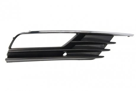 Решетка бампера передняя правая (с отверстиями для галогенных фар, пластик, хром/черный) AUDI A3 седан 04.12-06.16 BLIC 5513-00-0027914SP