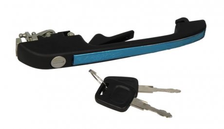 Ручка двери передняя левая (наружная, с ключами, с замком, черная,) AUDI 100 08.82-07.91 BLIC 6010-25-003401P