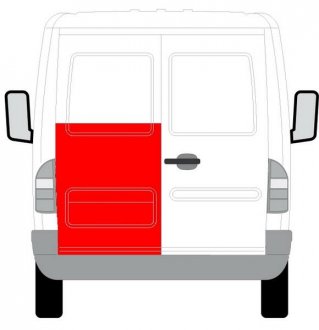 Ремонтная панель дверей задняя левая (обшивка, нижняя часть, 1/2 выс) MERCEDES SPRINTER; Volkswagen LT 01.95-07.06 BLIC 6016-00-3546155P