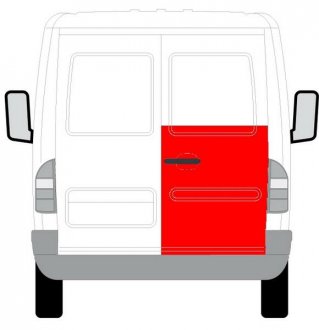 Ремонтна панель дверей задній права (обшивка, нижня частина, 1/2 вис) MERCEDES SPRINTER; Volkswagen LT 01.95-07.06 BLIC 6016-00-3546156P (фото 1)
