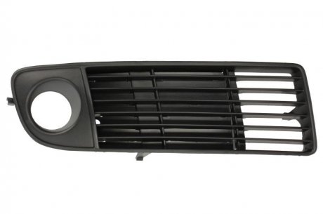 Решетка бампера передний правая (с отверстиями для галогенных фар, пластик, черный) AUDI A6 01.97-06.01 BLIC 6502-07-0014996P