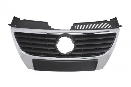 Передняя решетка (большая эмблема; черная накладка, хром/черный, TUV) Volkswagen PASSAT 03.05-11.10 BLIC 6502-07-9540991Q