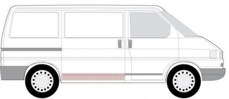 Ремонт двери правый (Ремонтная панель, нижняя часть/внутренняя часть) Volkswagen TRANSPORTER T4, TRANSPORTER T4 LIFT 07.90-04.03 BLIC 6508-01-9558170P (фото 1)