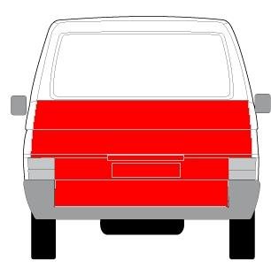 Ремонтная панель дверей задняя (обшивка, нижняя часть, крышки багажника, высок) Volkswagen TRANSPORTER 07.90-04.03 BLIC 6508-04-9558721P