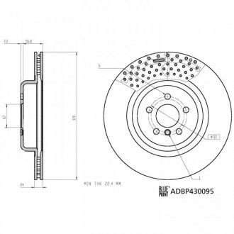 Фото автозапчастини tarcza ham. bmw t. 7/8/x4/x5 2,0-4,4 15- BLUE PRINT ADBP430095