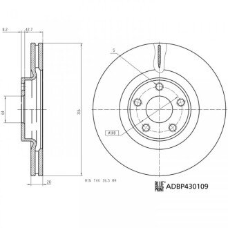 Фото автозапчастини ford диск передній galaxy iii (ck) 2.0 ecoblue BLUE PRINT ADBP430109