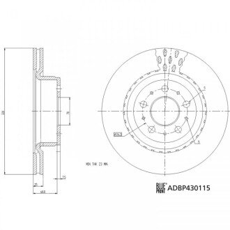 Фото автозапчасти диск гальмівний (передній) Tesla Model 3 17- (320x25) BLUE PRINT ADBP430115