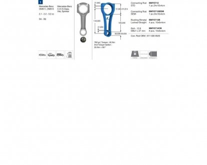 Фото автозапчастини шатун MERCEDES-BENZ C-E-CLK-ML-G Class, Sprinter, Vito, Viano BMY BMY0713